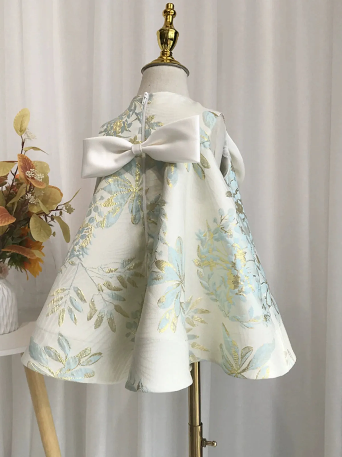 "Spring Flowers" Elegant Brocade Dress