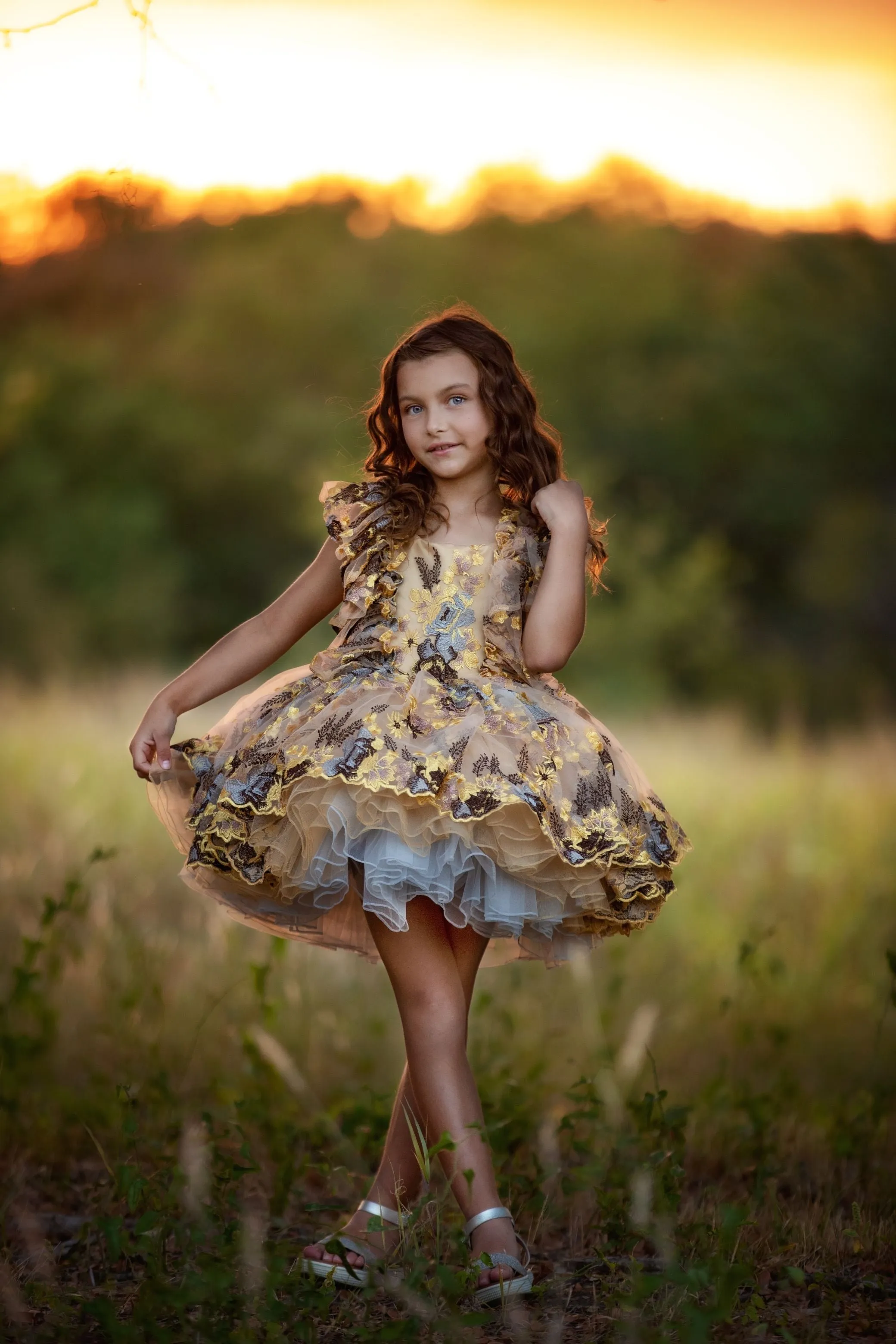 "Thistle"  Petal Length Dress ( 5 Year - Petite 6 Year)