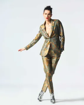 Rana Blazer Silk Brocade Sage