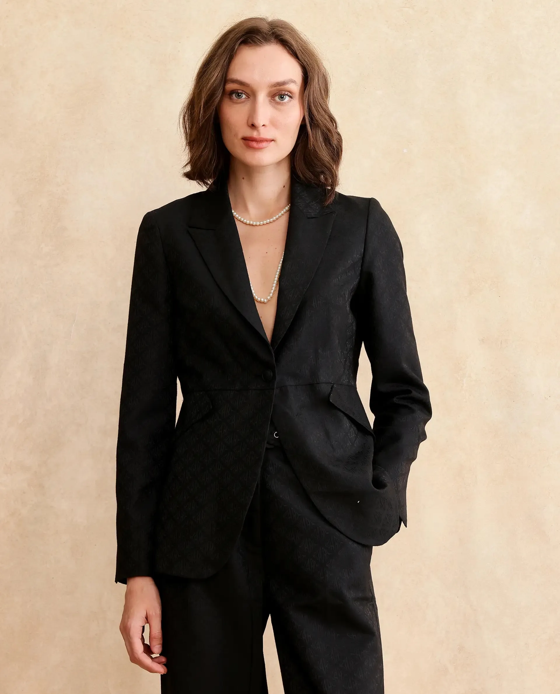 Rareism Women Palui Black Plain Blazer