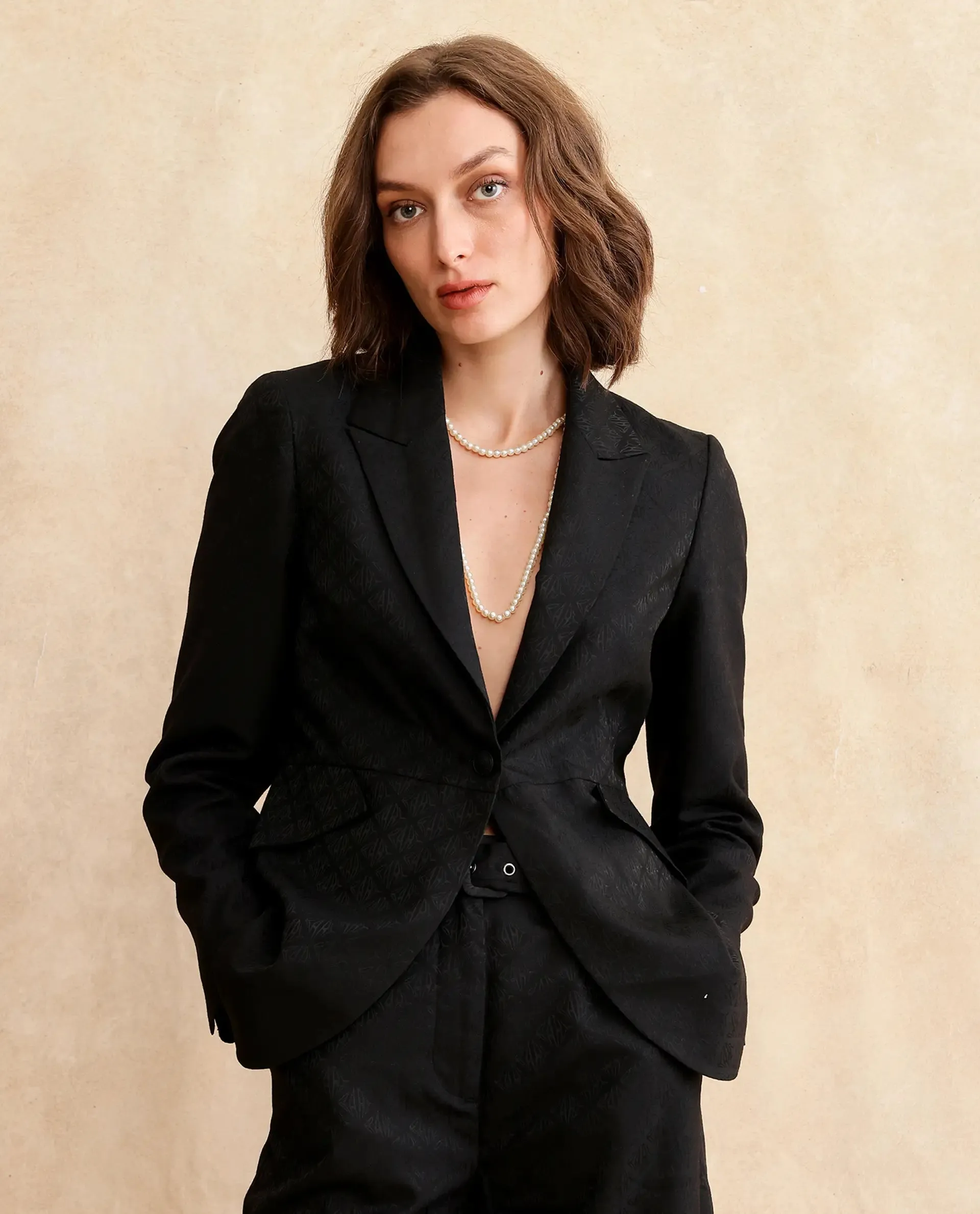 Rareism Women Palui Black Plain Blazer