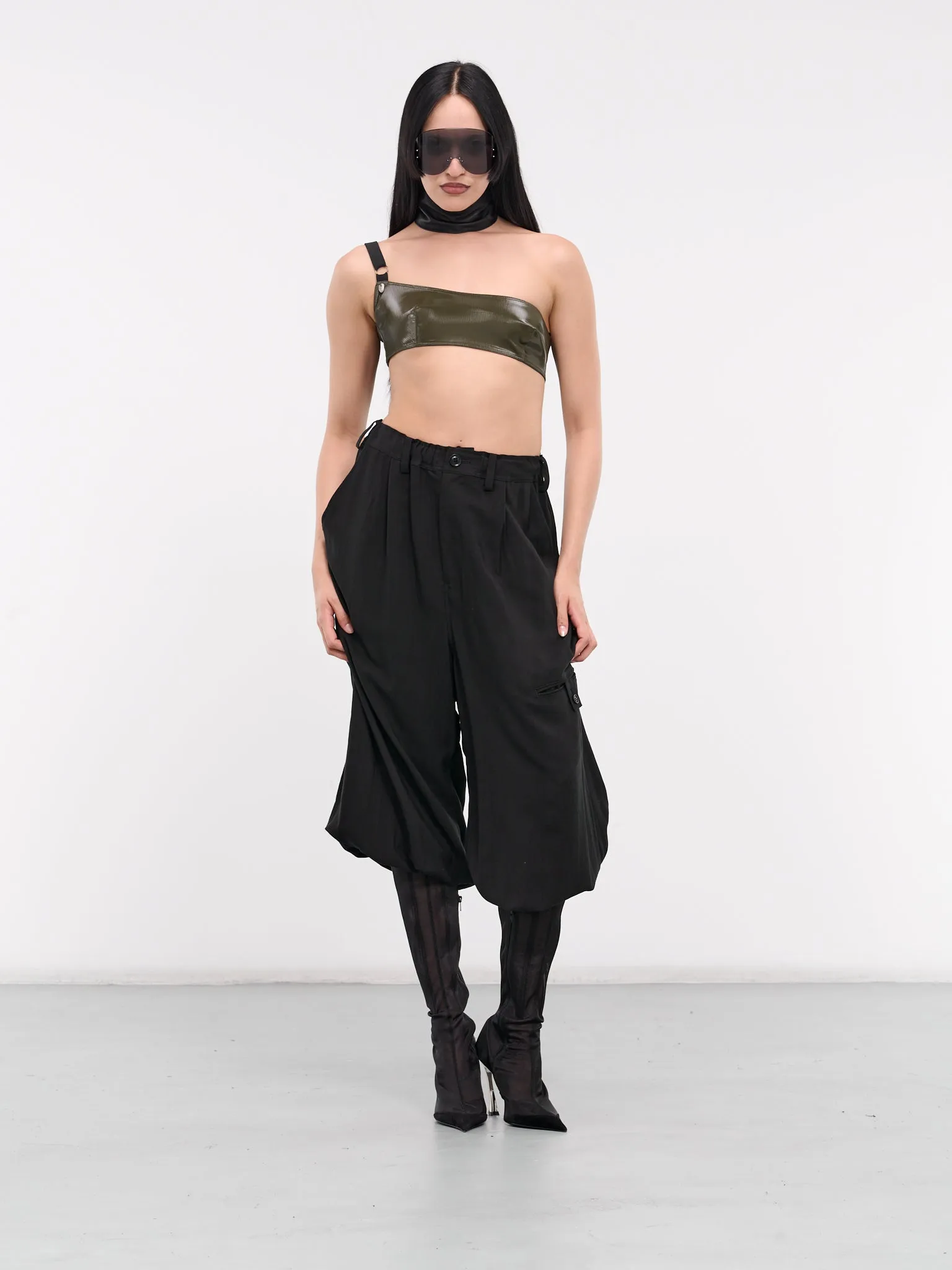 Rayon-Cupro Elastic Pants (YS-P22-205-1-BLACK)