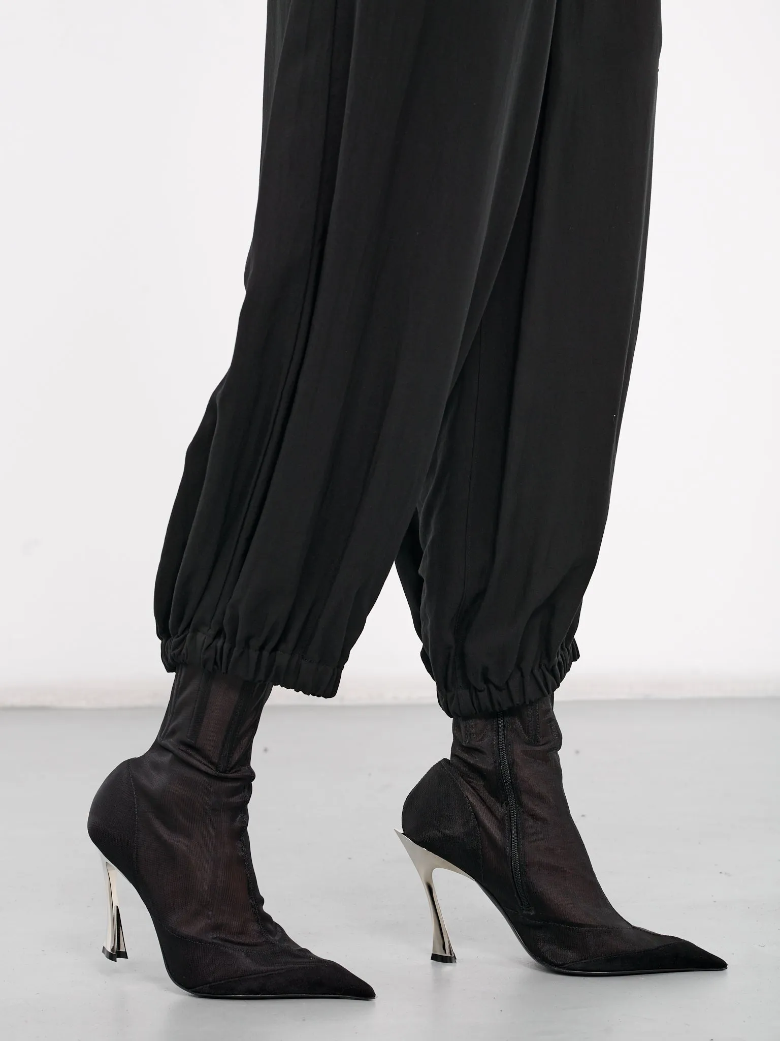 Rayon-Cupro Elastic Pants (YS-P22-205-1-BLACK)