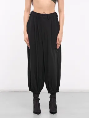 Rayon-Cupro Elastic Pants (YS-P22-205-1-BLACK)
