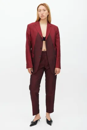 Red Linen & Mohair Suit
