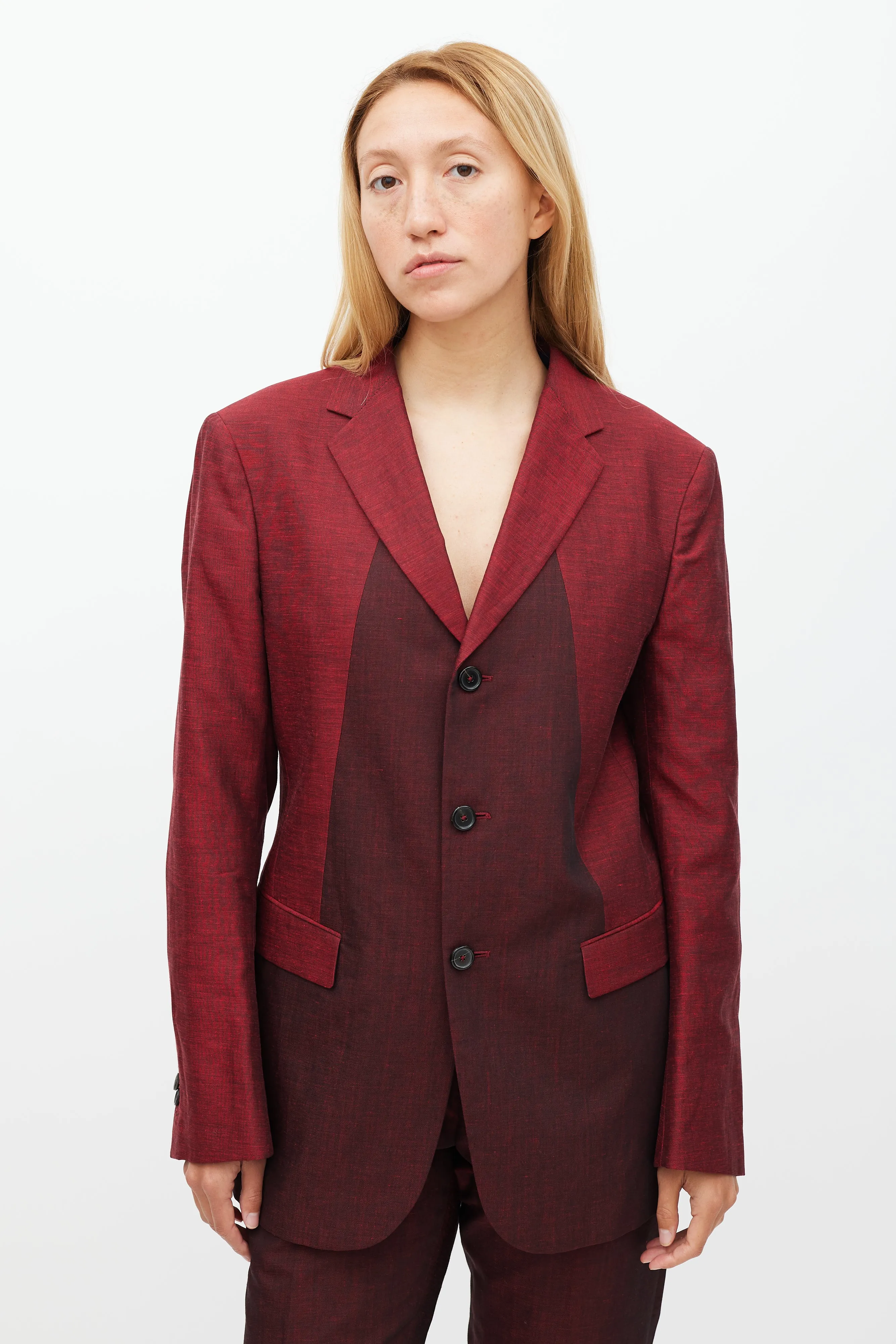 Red Linen & Mohair Suit