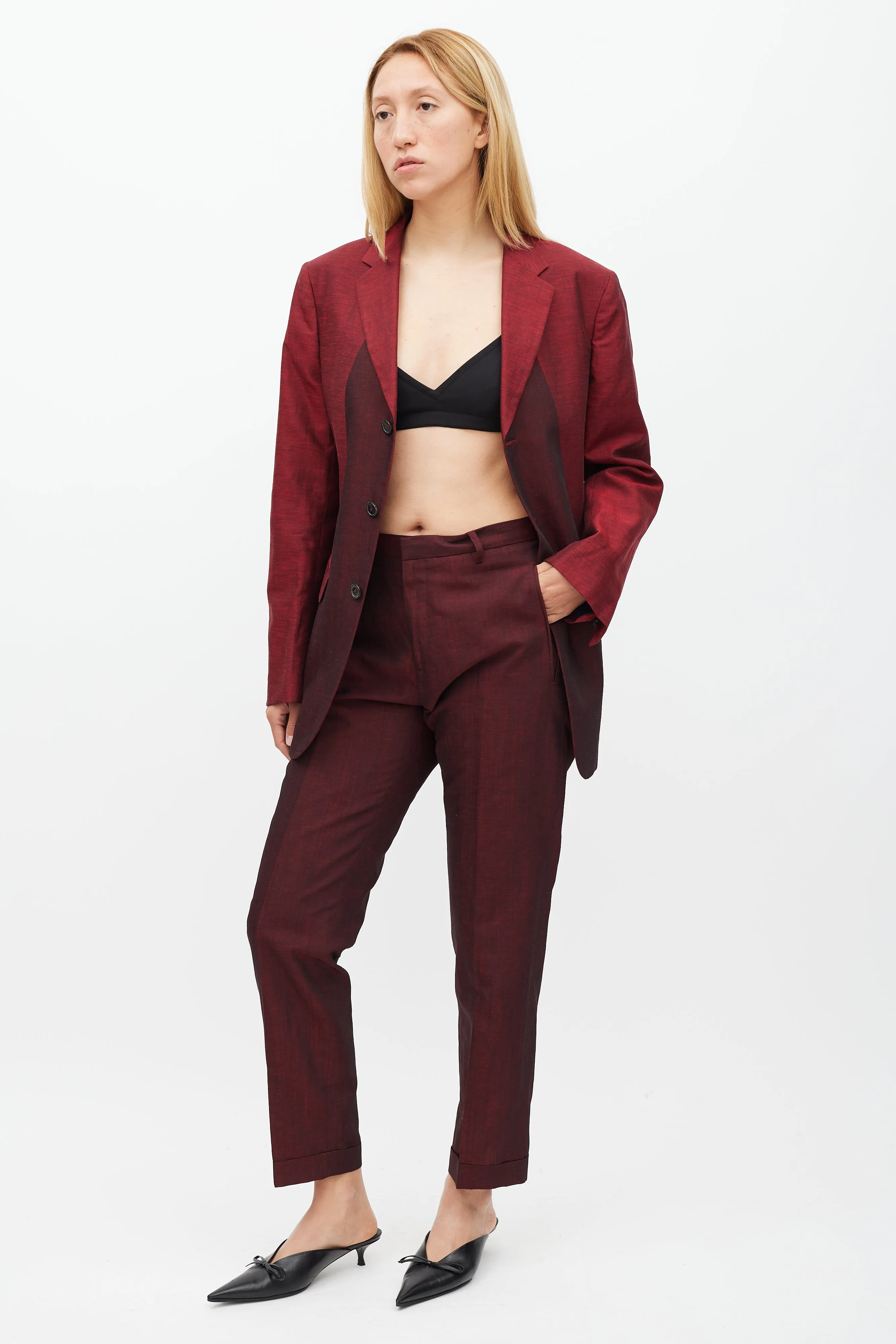 Red Linen & Mohair Suit