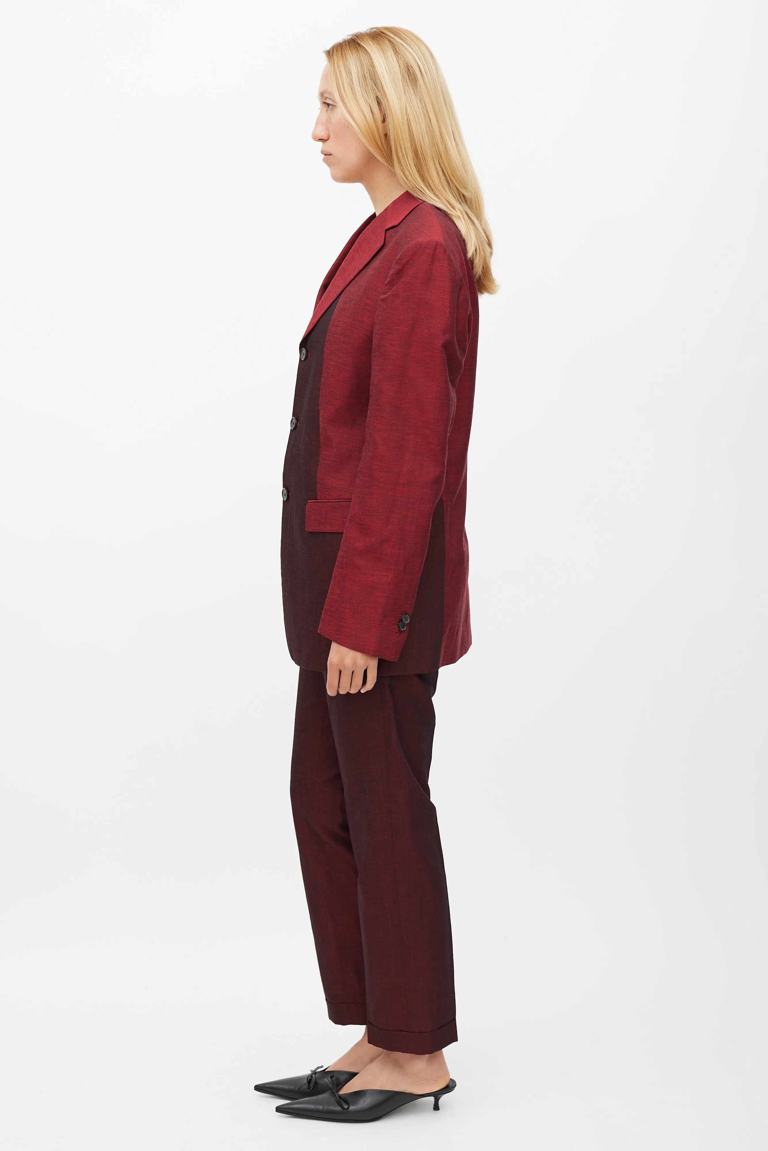 Red Linen & Mohair Suit