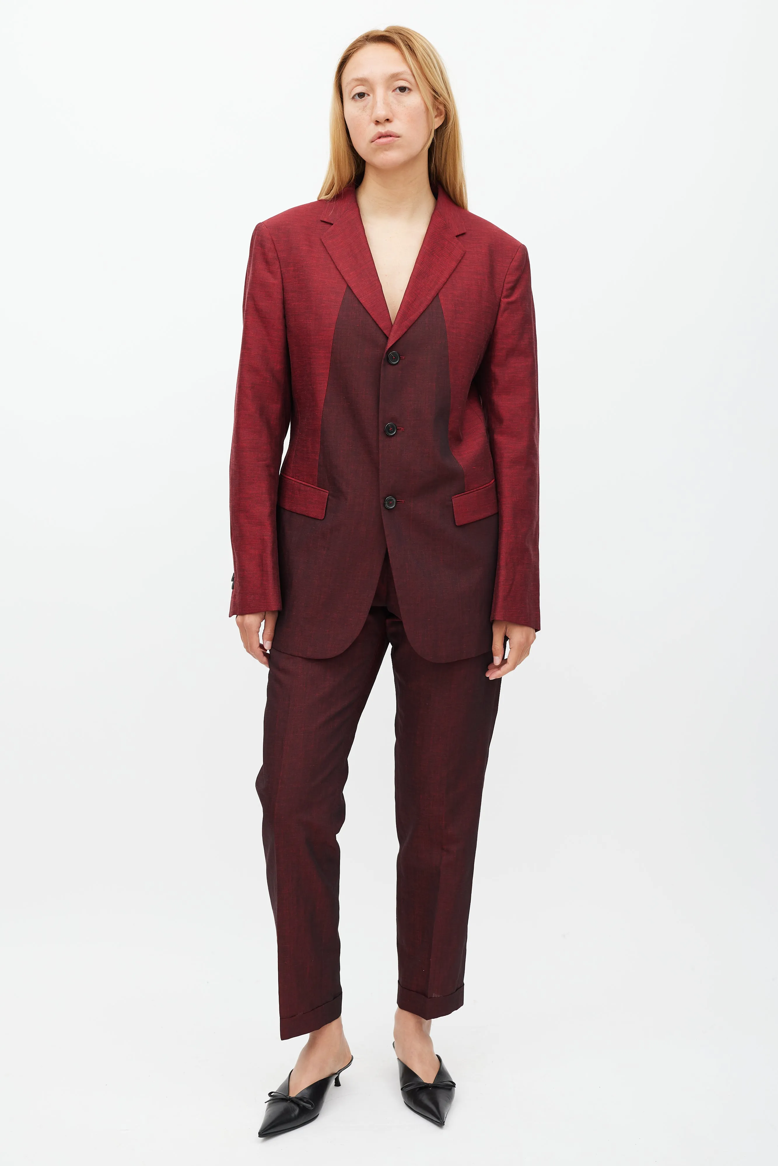 Red Linen & Mohair Suit
