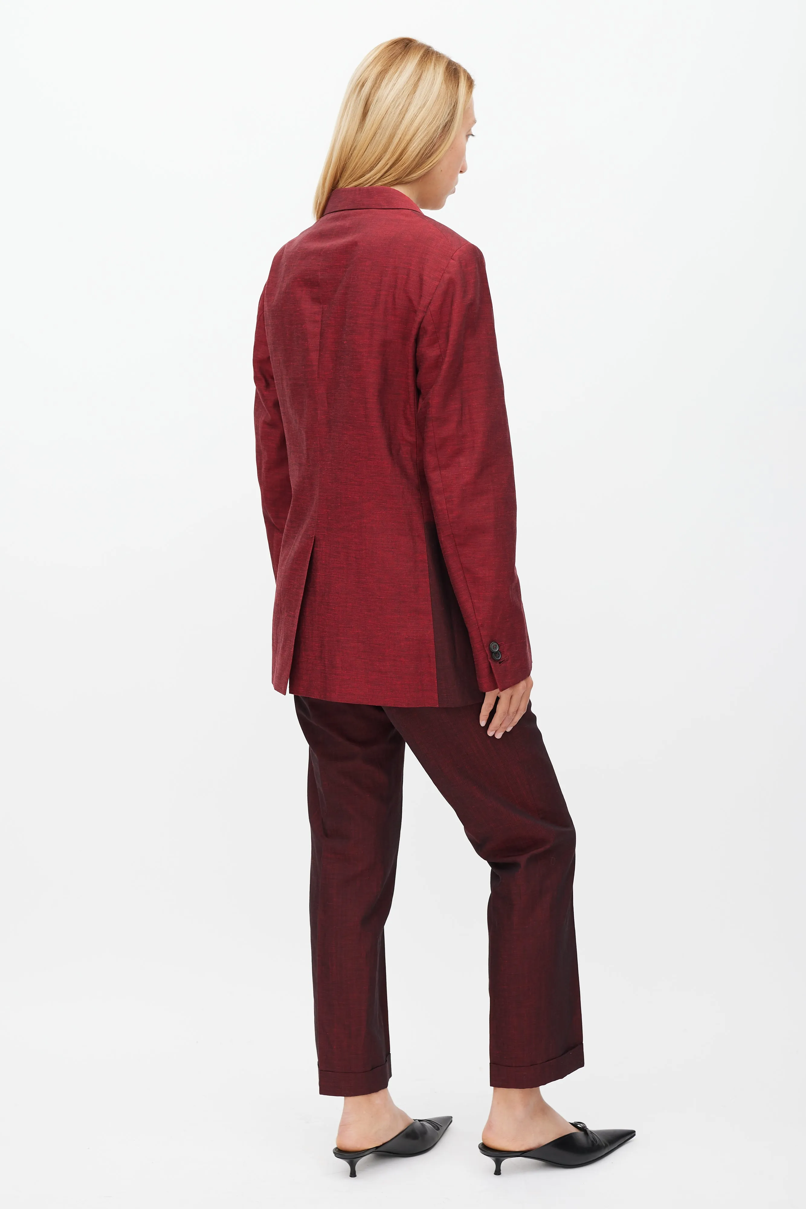 Red Linen & Mohair Suit