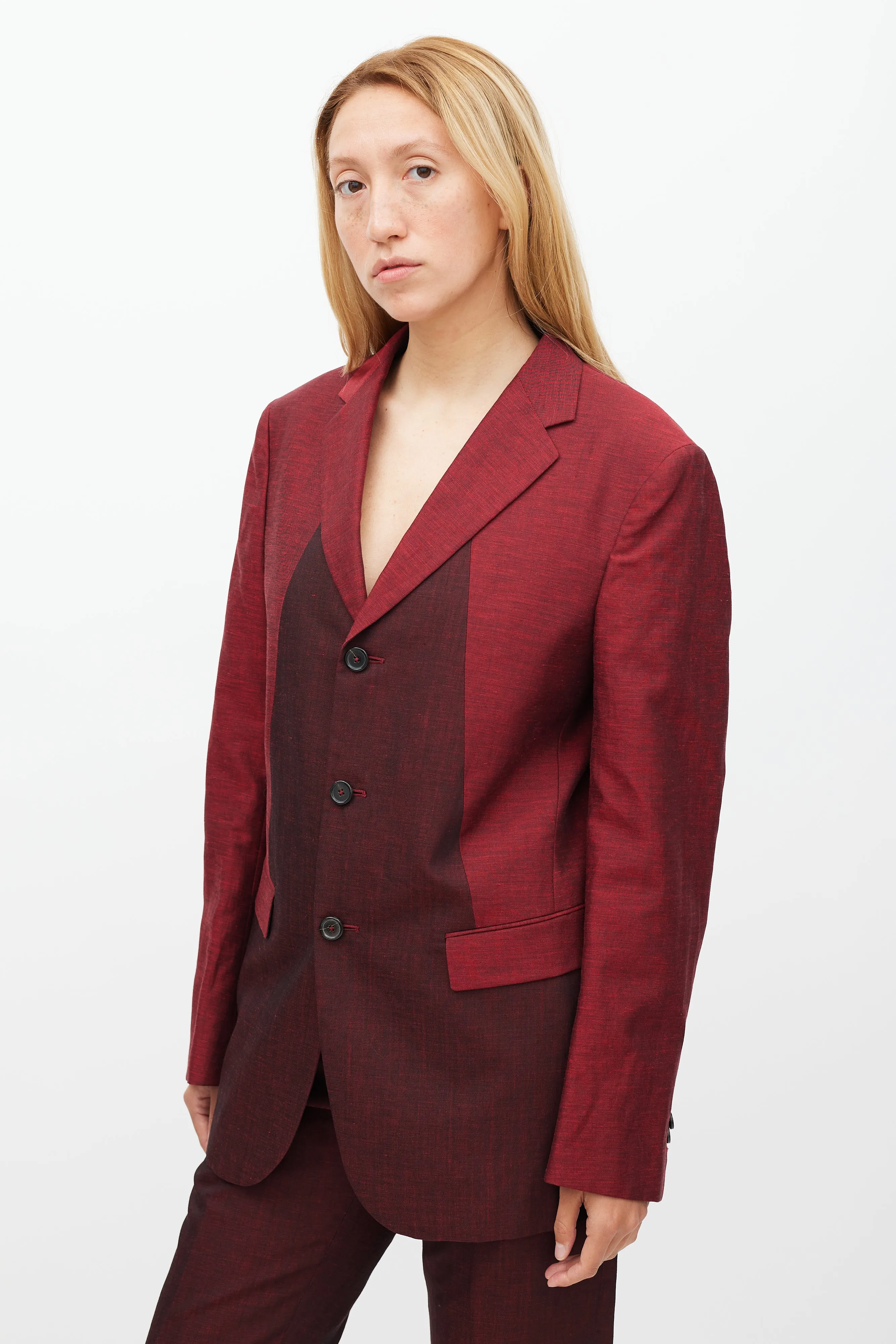 Red Linen & Mohair Suit