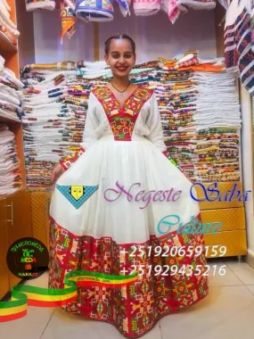 Red mixed negest style dress