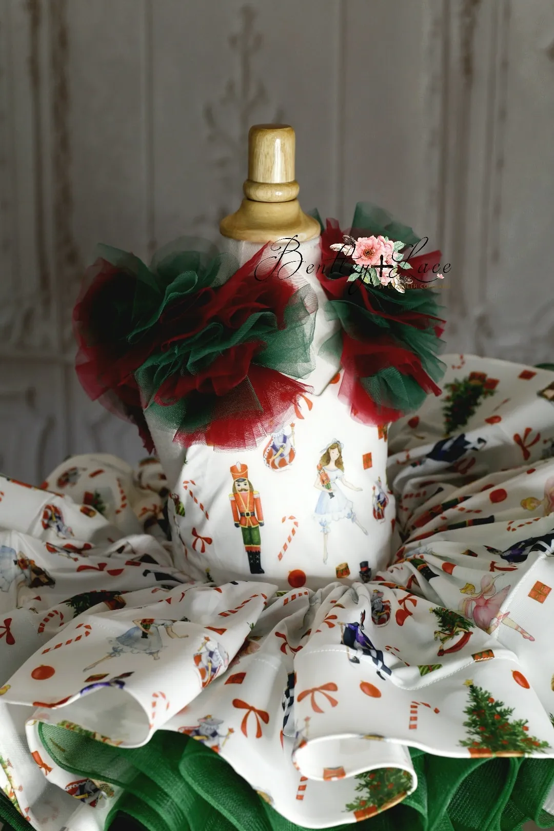Retired rental  euc Baby couture dresses - "Nutcracker Dreams1" -Petal Length Dress ( 3 Year - Petite 4 Year)