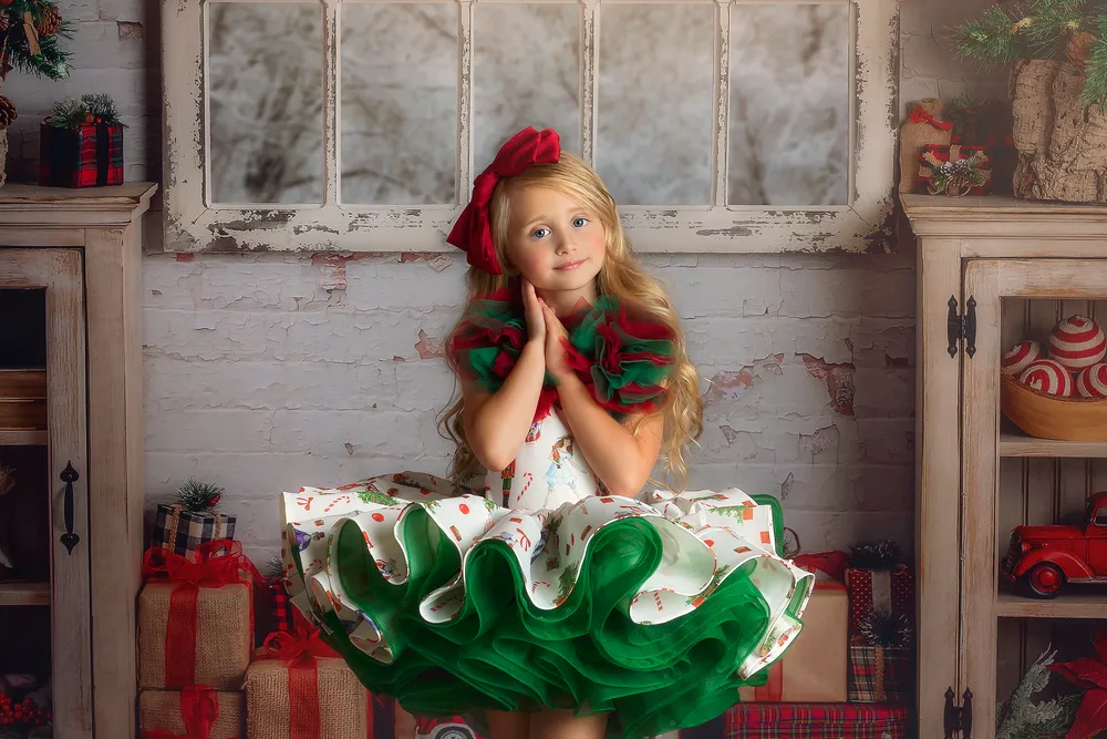Retired rental  euc Baby couture dresses - "Nutcracker Dreams1" -Petal Length Dress ( 3 Year - Petite 4 Year)