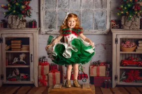 Retired rental  euc Baby couture dresses - "Nutcracker Dreams1" -Petal Length Dress ( 3 Year - Petite 4 Year)