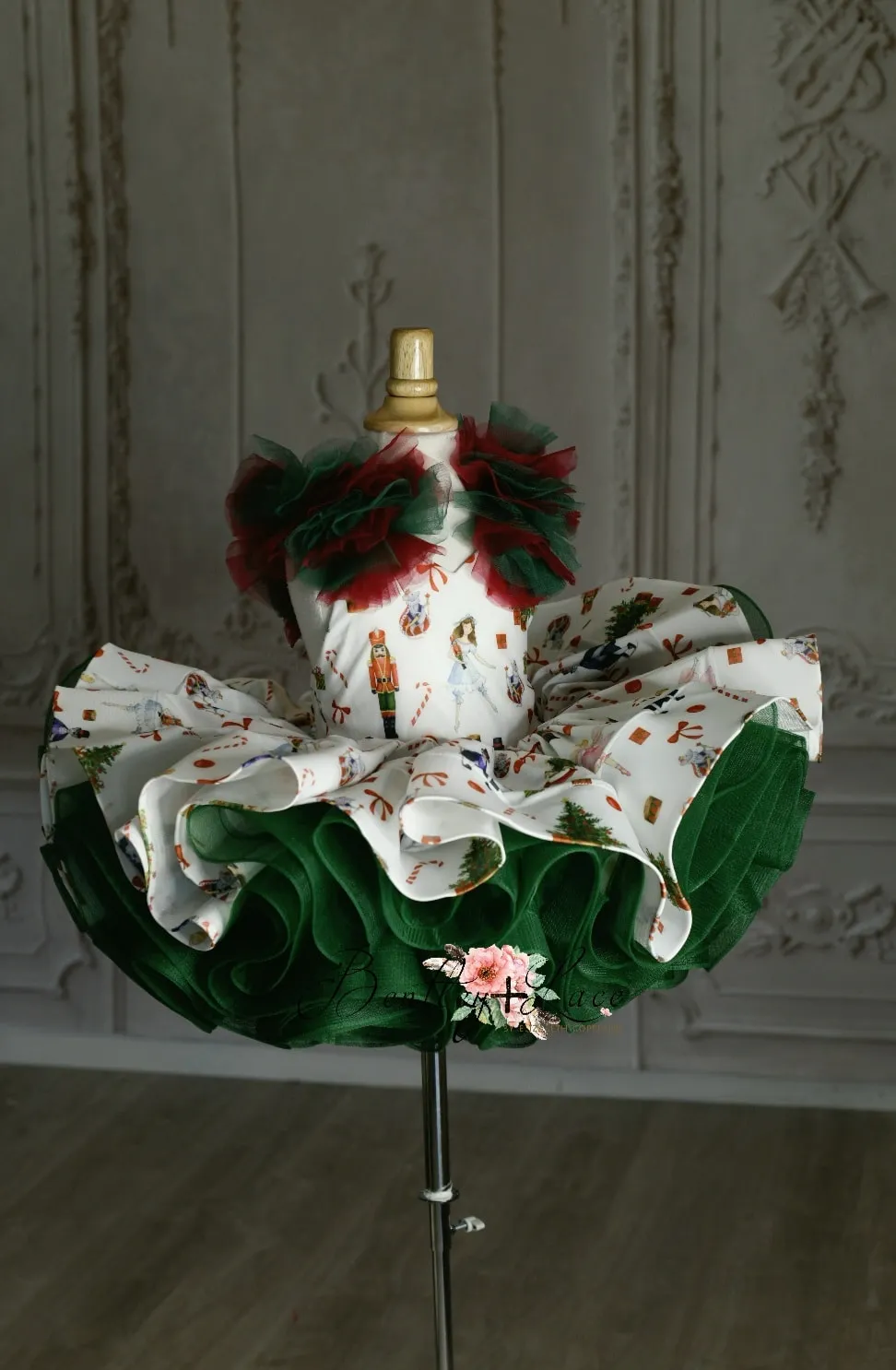 Retired rental  euc Baby couture dresses - "Nutcracker Dreams1" -Petal Length Dress ( 3 Year - Petite 4 Year)