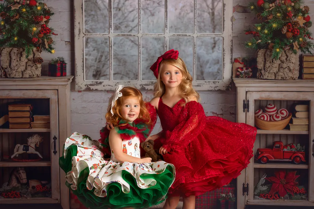 Retired rental  euc Baby couture dresses - "Nutcracker Dreams1" -Petal Length Dress ( 3 Year - Petite 4 Year)
