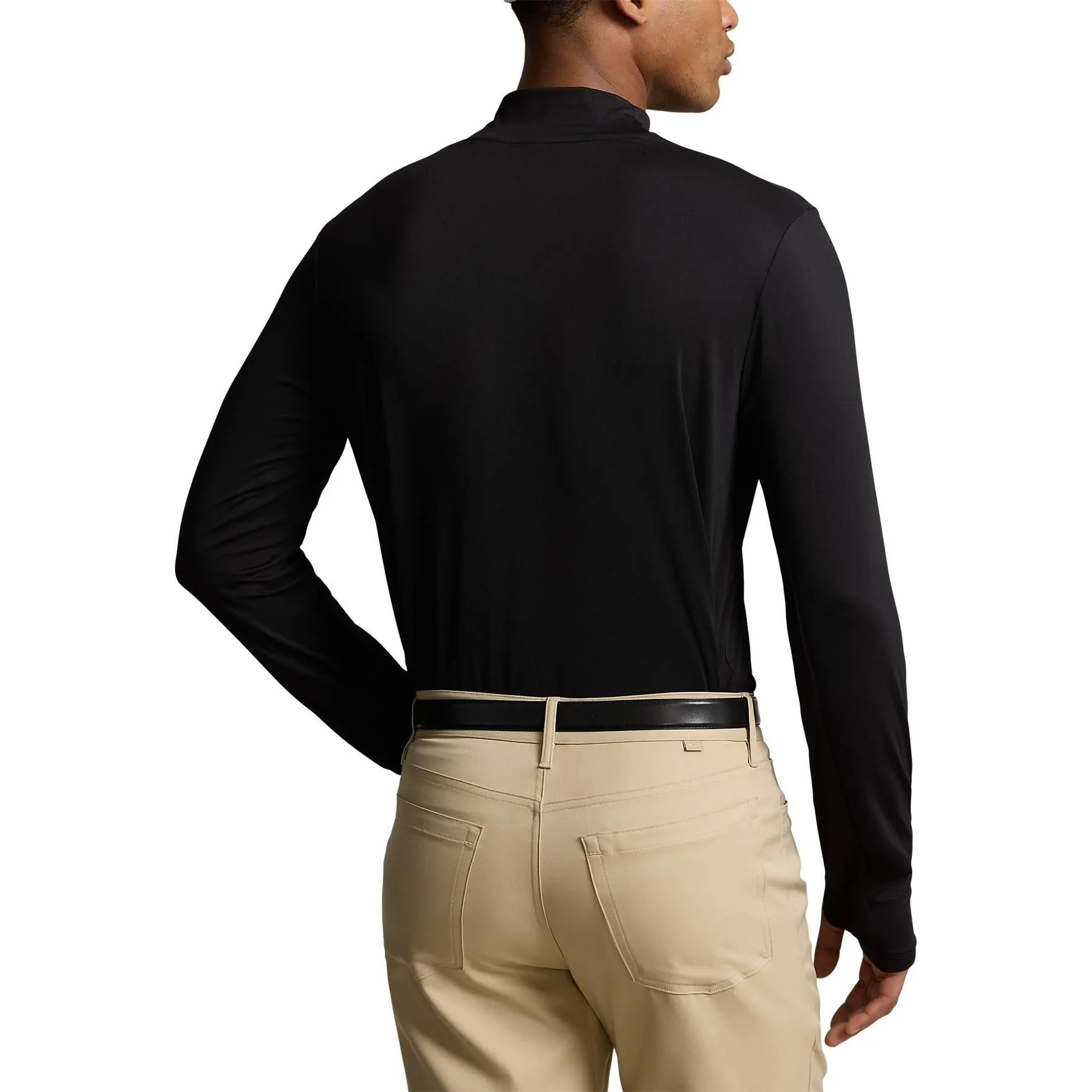 RLX Tailored Fit Long Sleeve Mock Neck Base Layer Black - SS24