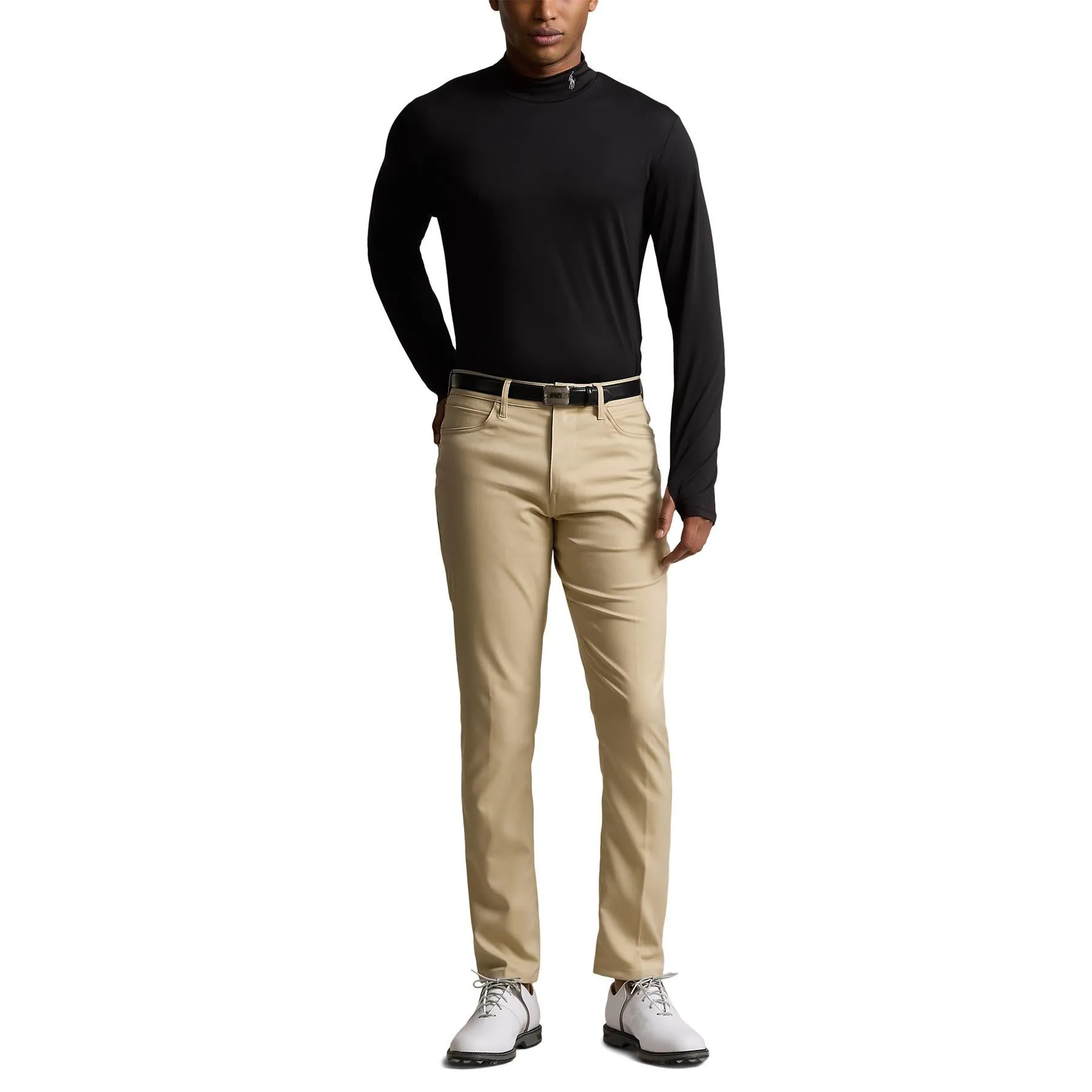 RLX Tailored Fit Long Sleeve Mock Neck Base Layer Black - SS24
