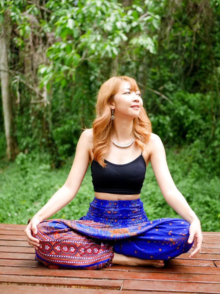 Royal Blue Peacock Low Cut Harem Pants