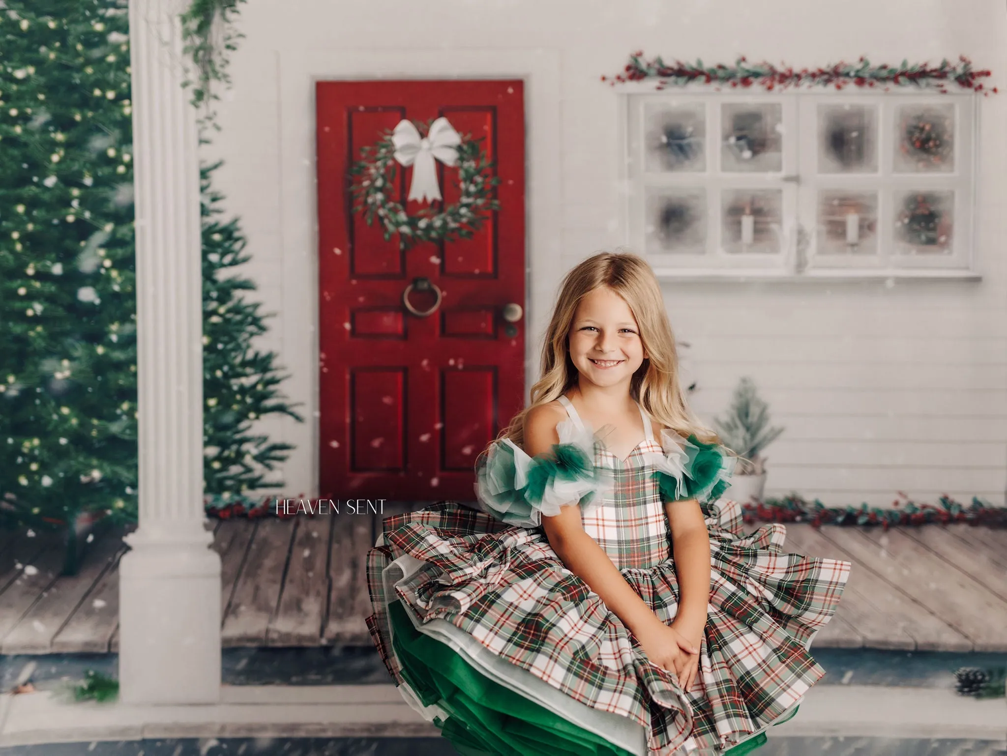RTS NEW CONDIITON Couture-- gown rental: "Carol of the Bells" Petal Length Dress ( 4 Year - Petite 5 Year)
