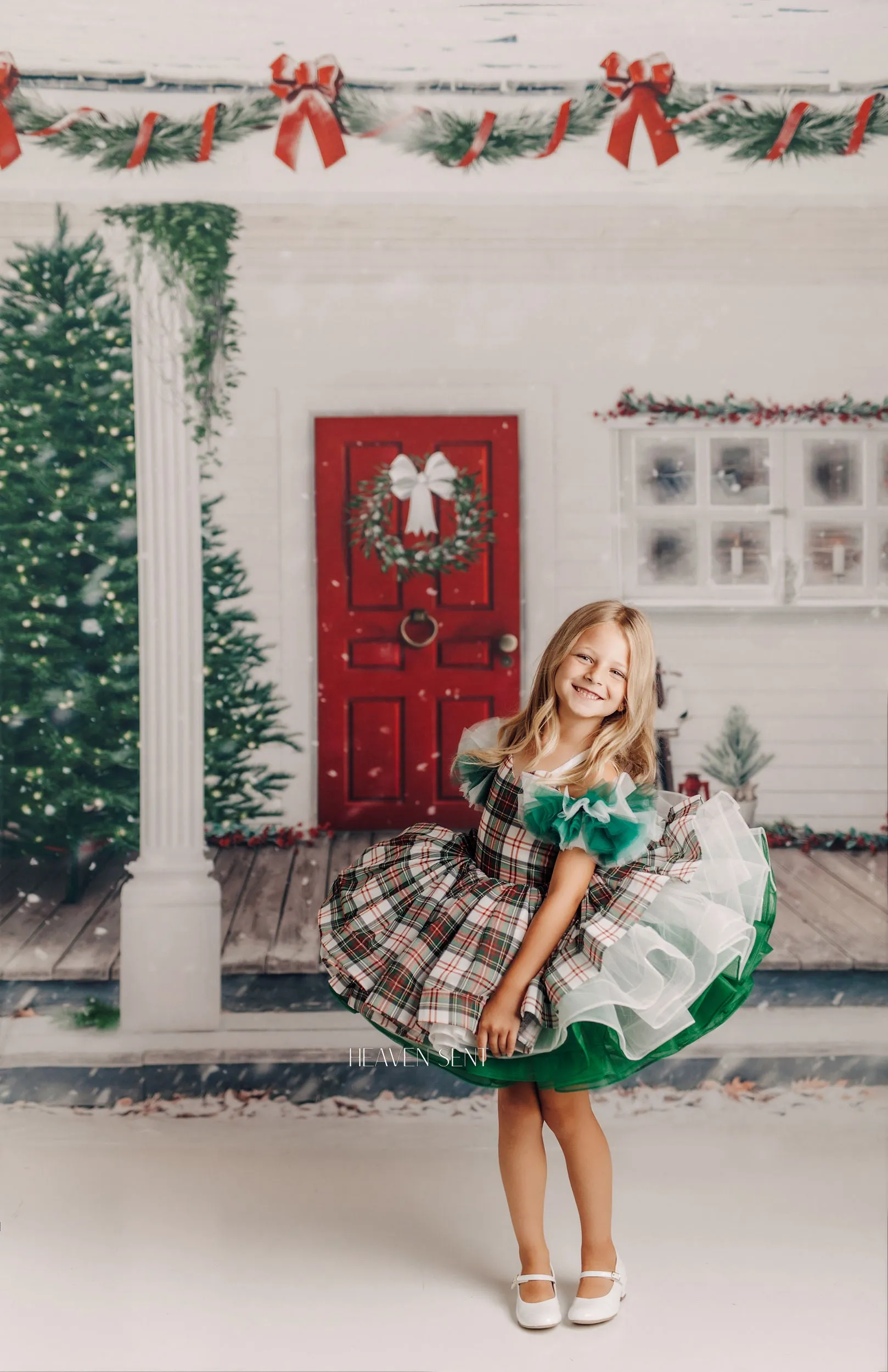 RTS NEW CONDIITON Couture-- gown rental: "Carol of the Bells" Petal Length Dress ( 4 Year - Petite 5 Year)