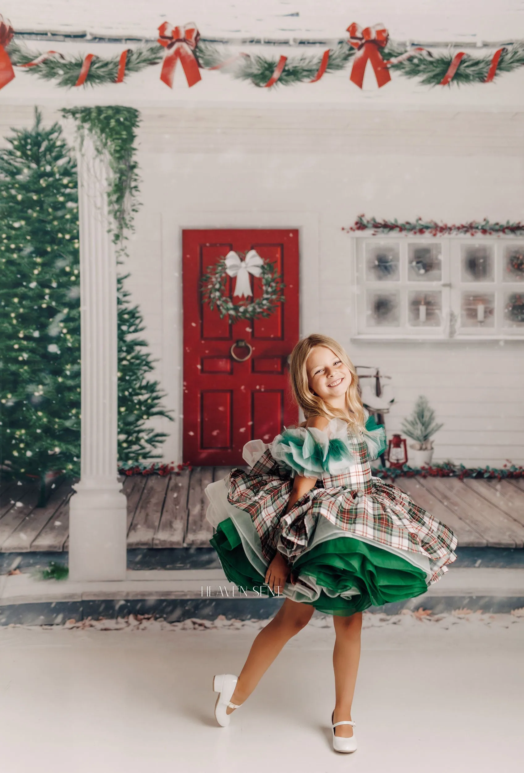 RTS NEW CONDIITON Couture-- gown rental: "Carol of the Bells" Petal Length Dress ( 4 Year - Petite 5 Year)