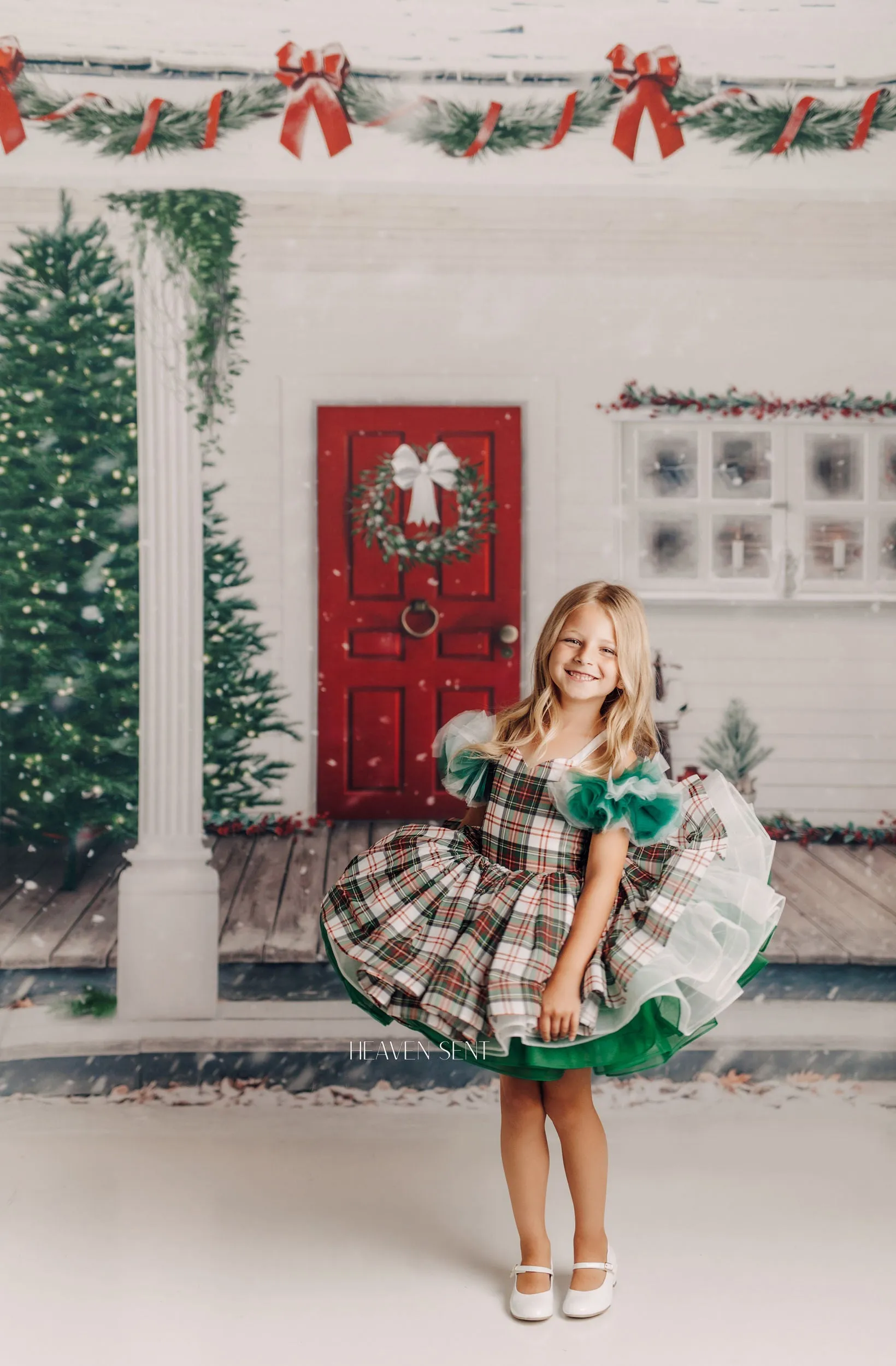 RTS NEW CONDIITON Couture-- gown rental: "Carol of the Bells" Petal Length Dress ( 4 Year - Petite 5 Year)