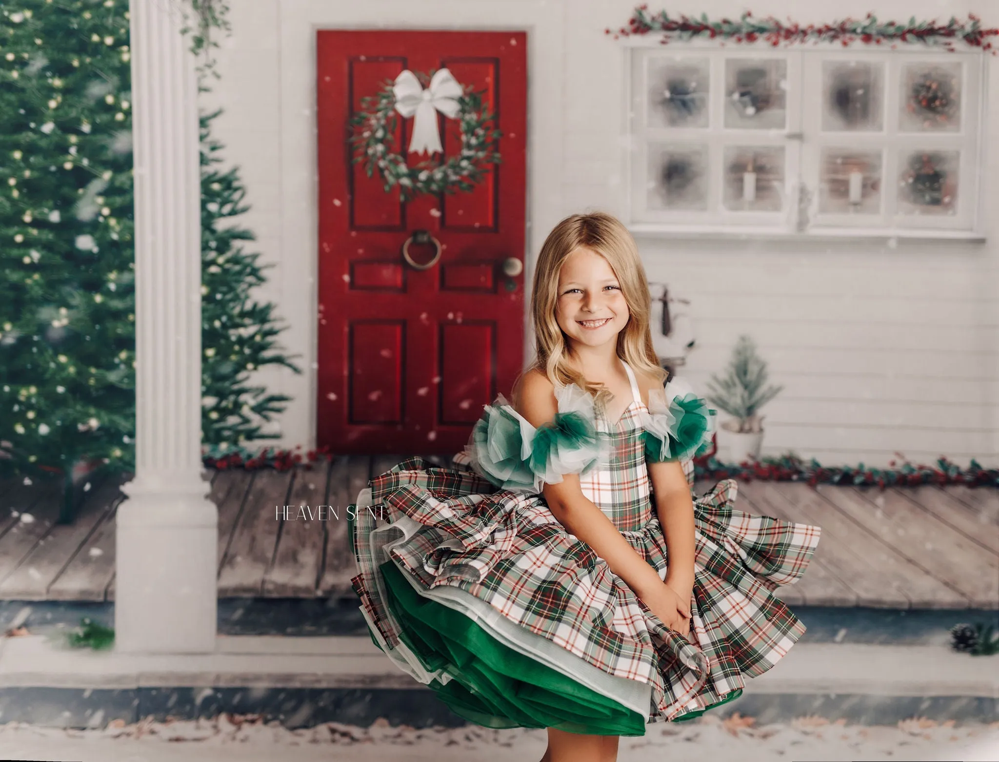 RTS NEW CONDIITON Couture-- gown rental: "Carol of the Bells" Petal Length Dress ( 4 Year - Petite 5 Year)
