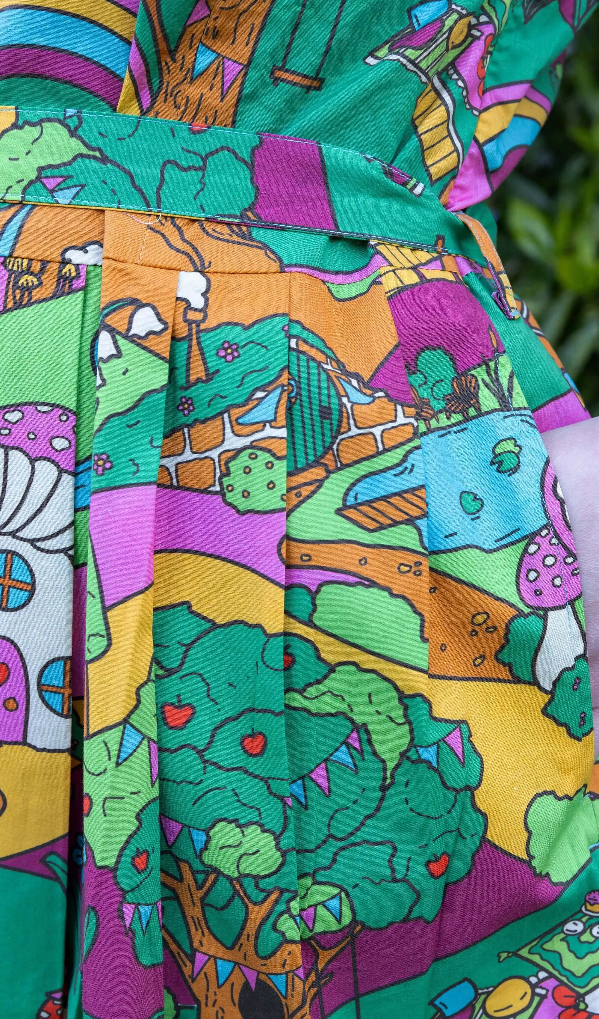 Run & Fly x The Mushroom Babes Hills Stretch Belted Tea Dress with Pockets