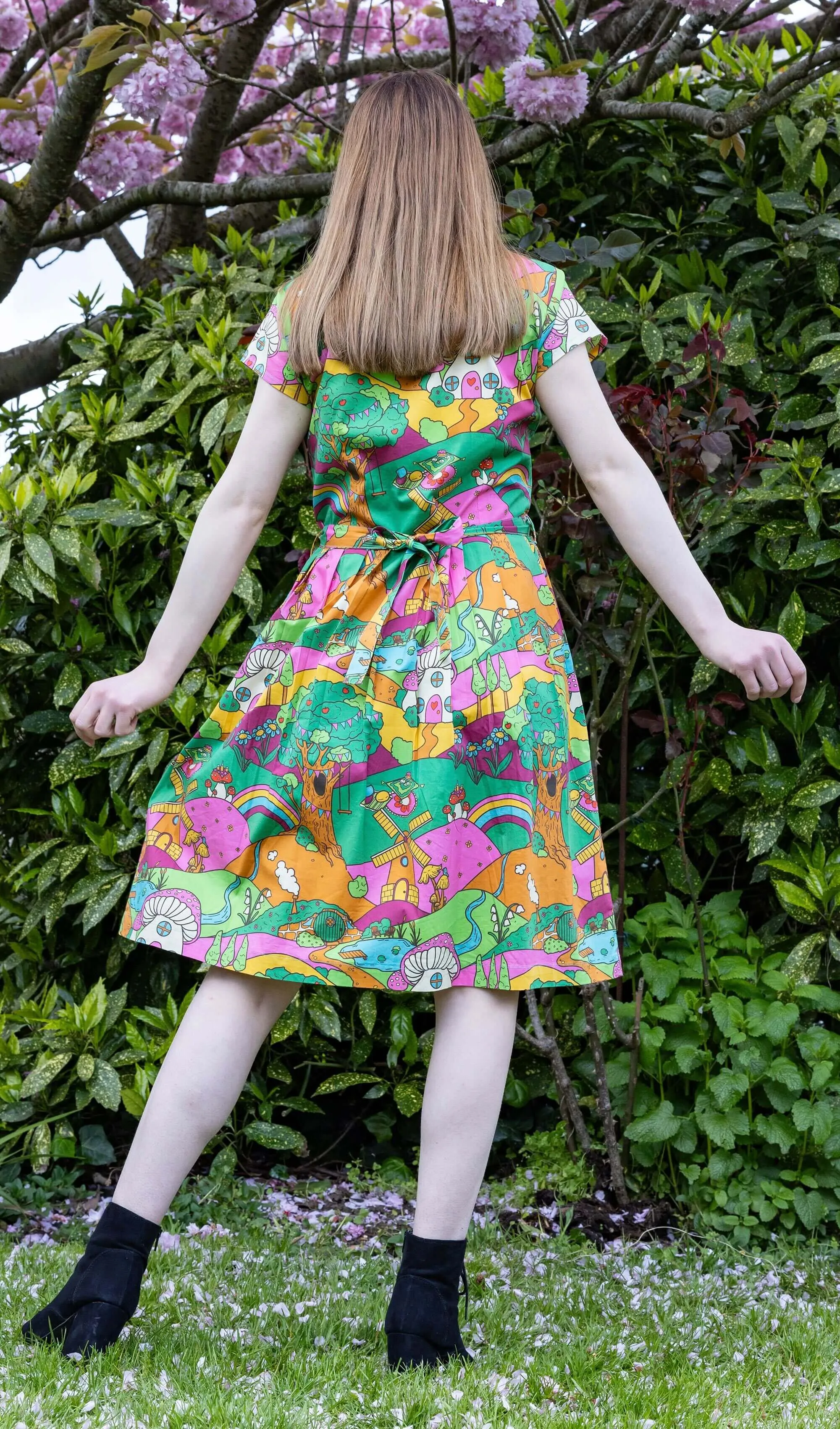 Run & Fly x The Mushroom Babes Hills Stretch Belted Tea Dress with Pockets