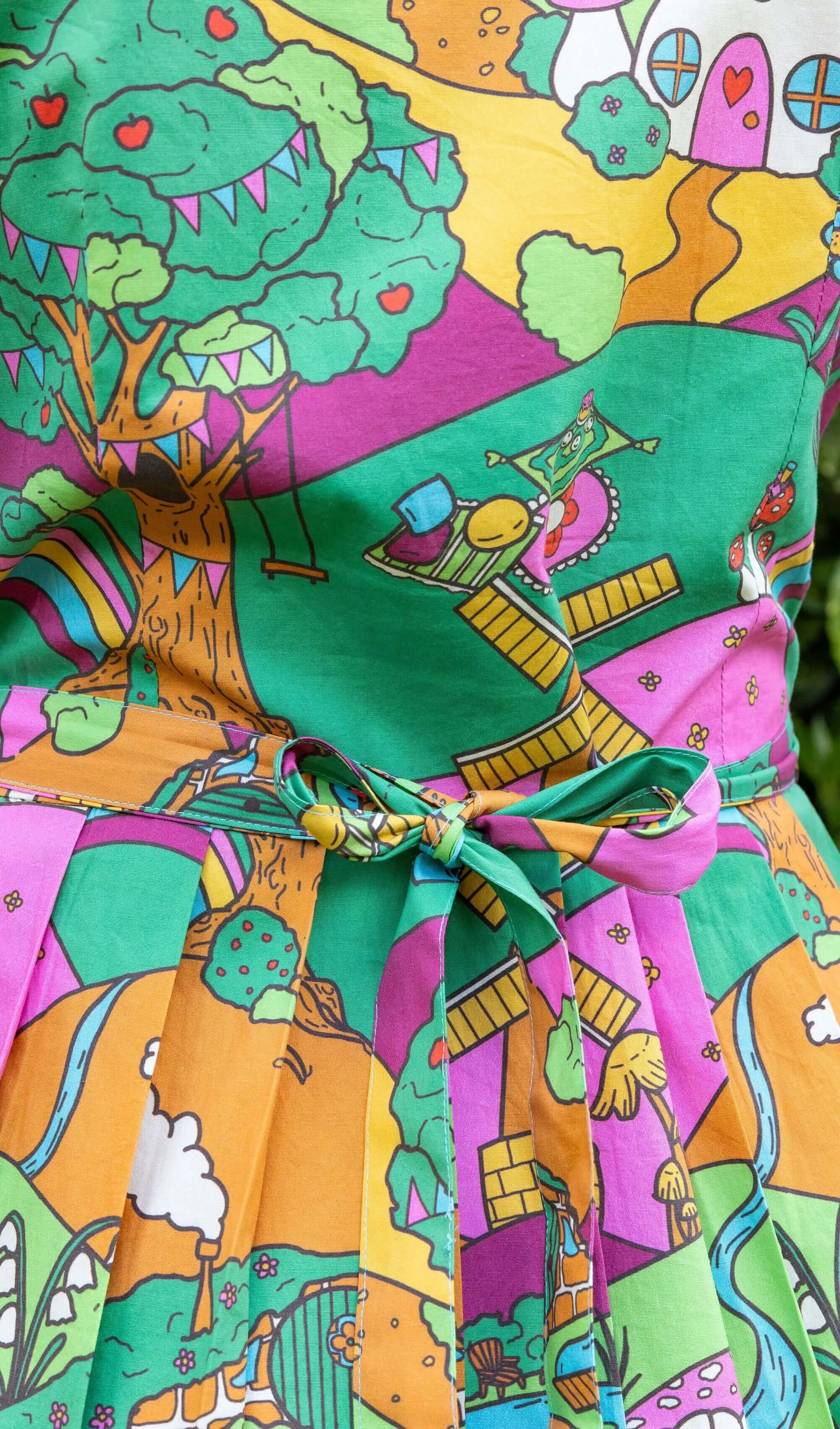 Run & Fly x The Mushroom Babes Hills Stretch Belted Tea Dress with Pockets