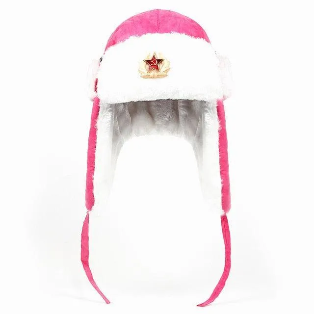 Russian Soviet Army Military Badge Bomber Hat