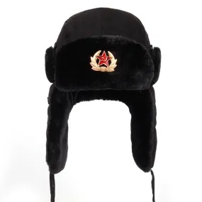 Russian Soviet Army Military Badge Bomber Hat