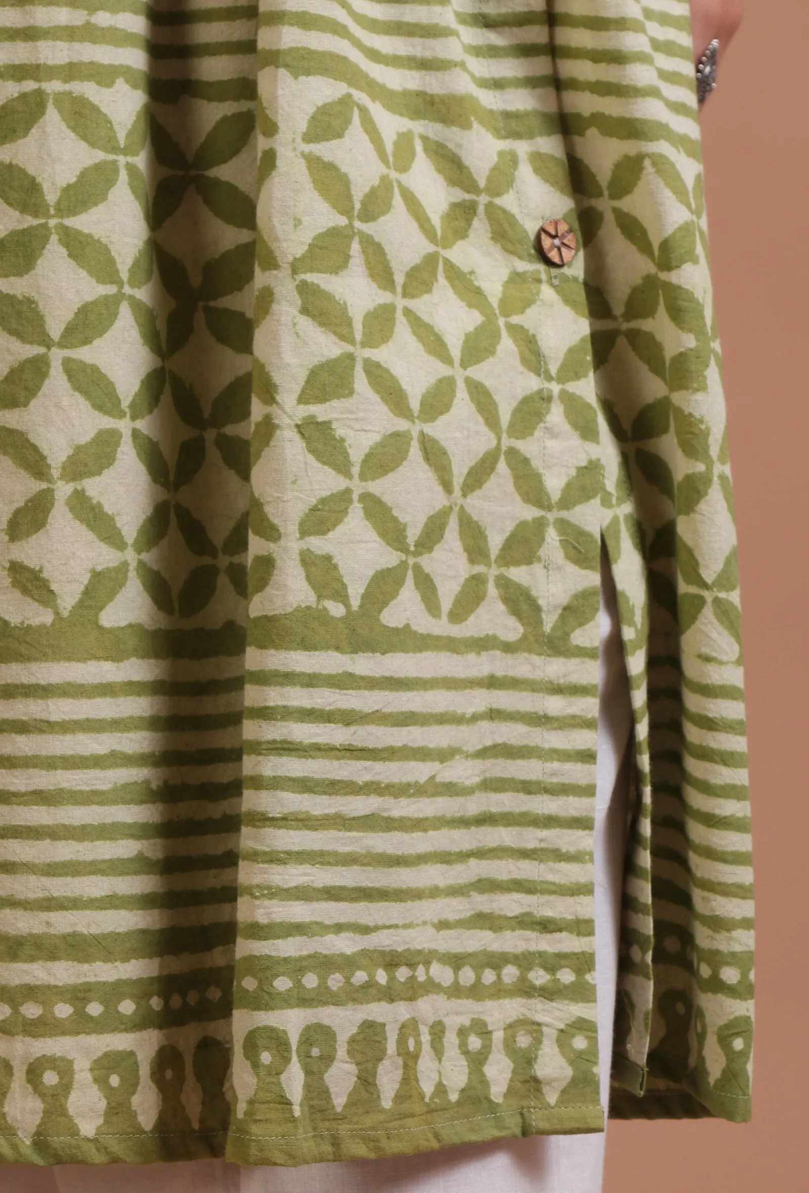 Sage Green Cotton Printed Dress