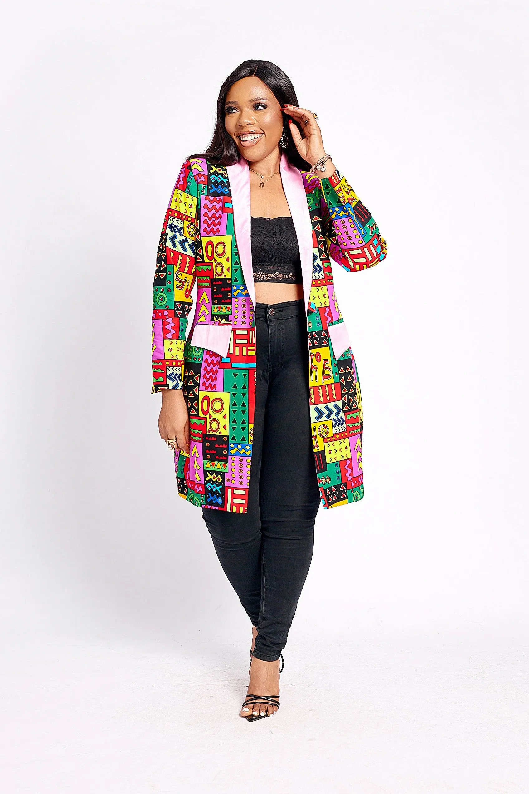 SALE FARISA AFRICAN PRINT BLAZER