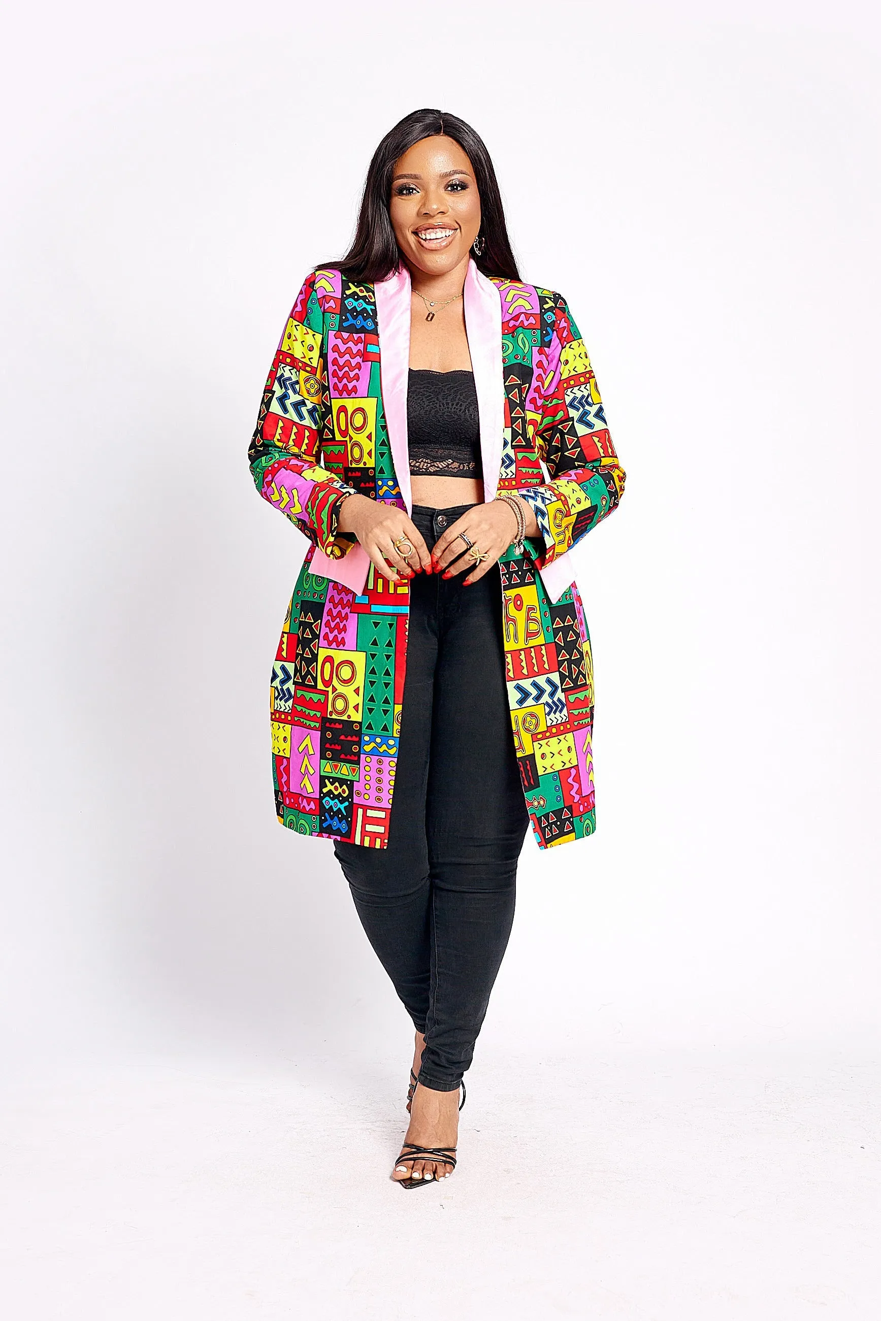 SALE FARISA AFRICAN PRINT BLAZER