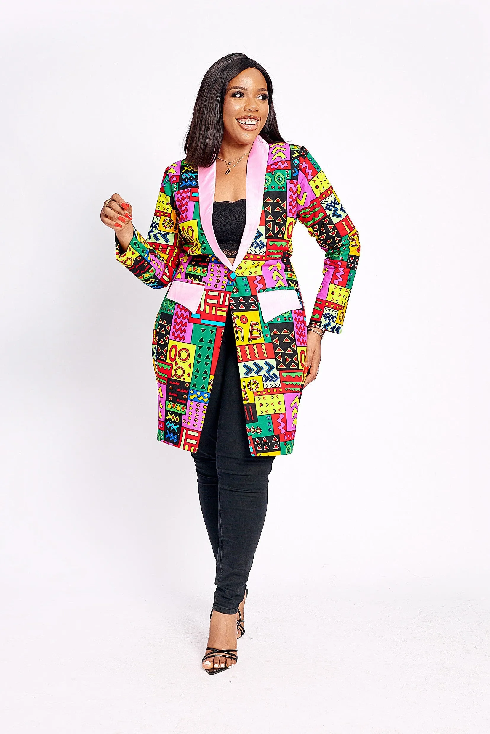 SALE FARISA AFRICAN PRINT BLAZER