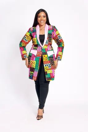 SALE FARISA AFRICAN PRINT BLAZER