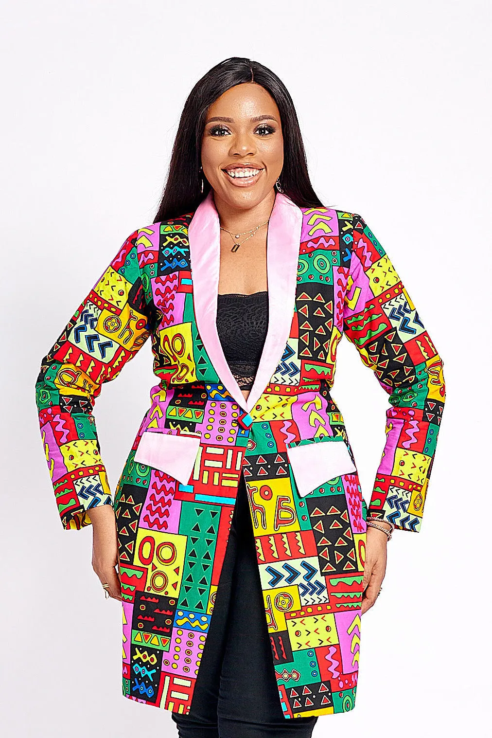 SALE FARISA AFRICAN PRINT BLAZER