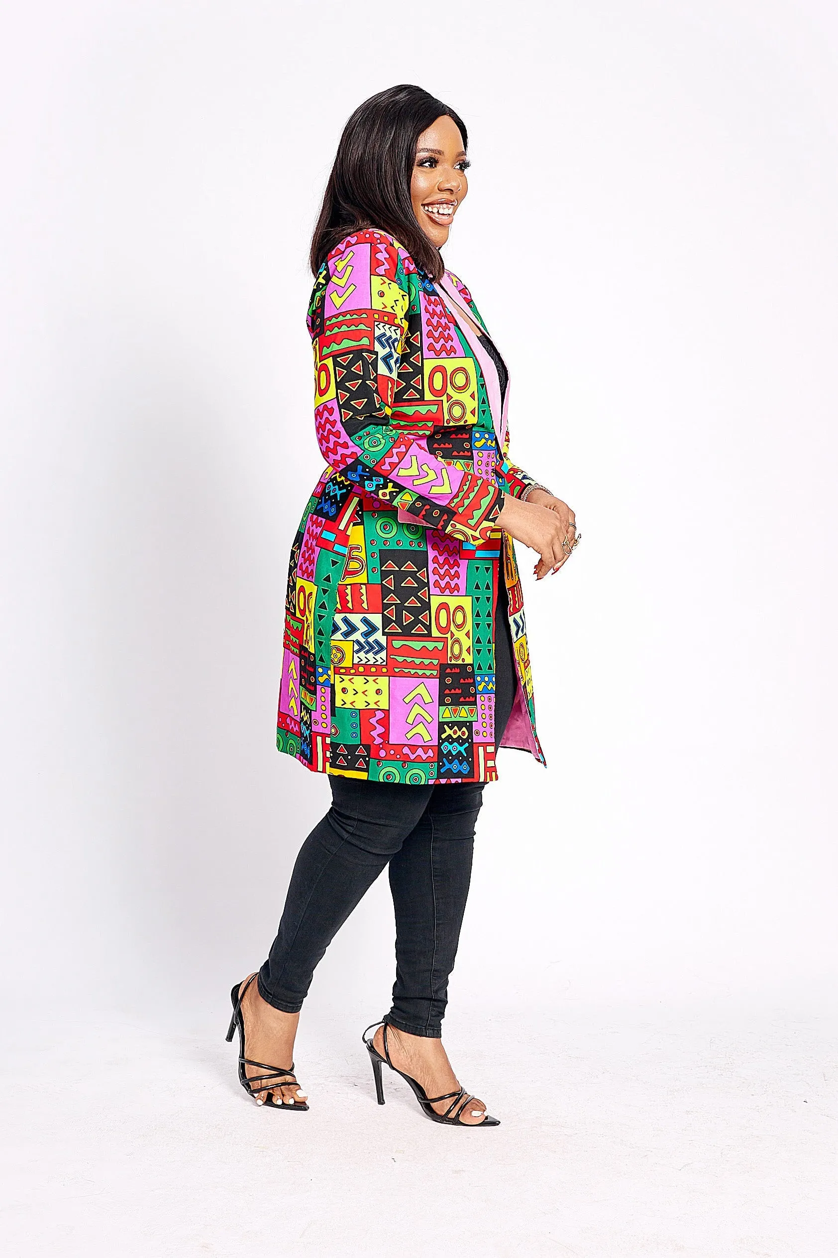 SALE FARISA AFRICAN PRINT BLAZER