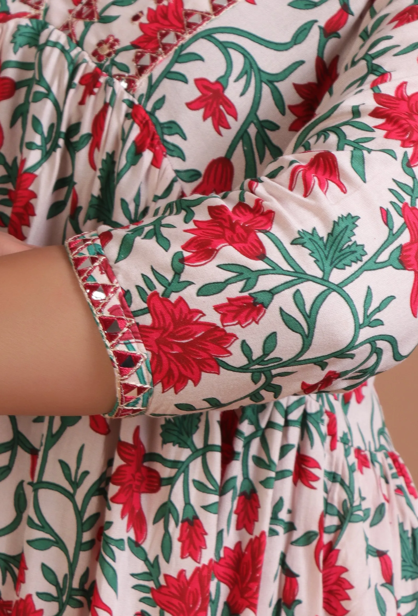 Set Of 2: Multicolor Cotton Printed Dress & Pant Set