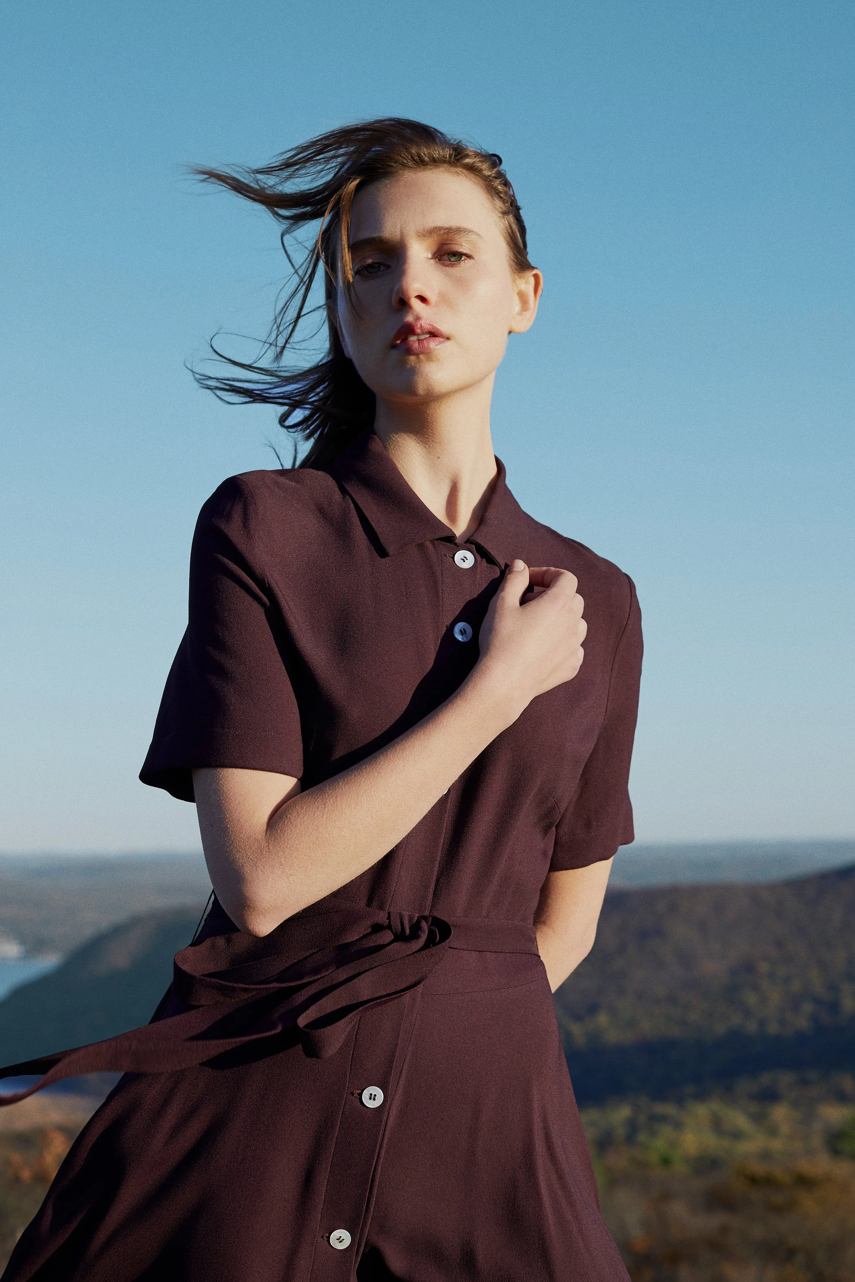 Shirt Dress - Aubergine