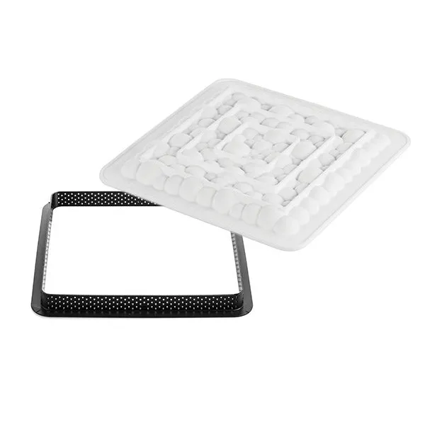 SILIKOMART Bubble Square Tart Ring Kit (Silicone Mould   Ring) (Clearance)