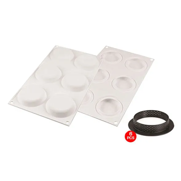 SILIKOMART Round Tart Ring Kit 80 (Silicone Moulds   Rings)