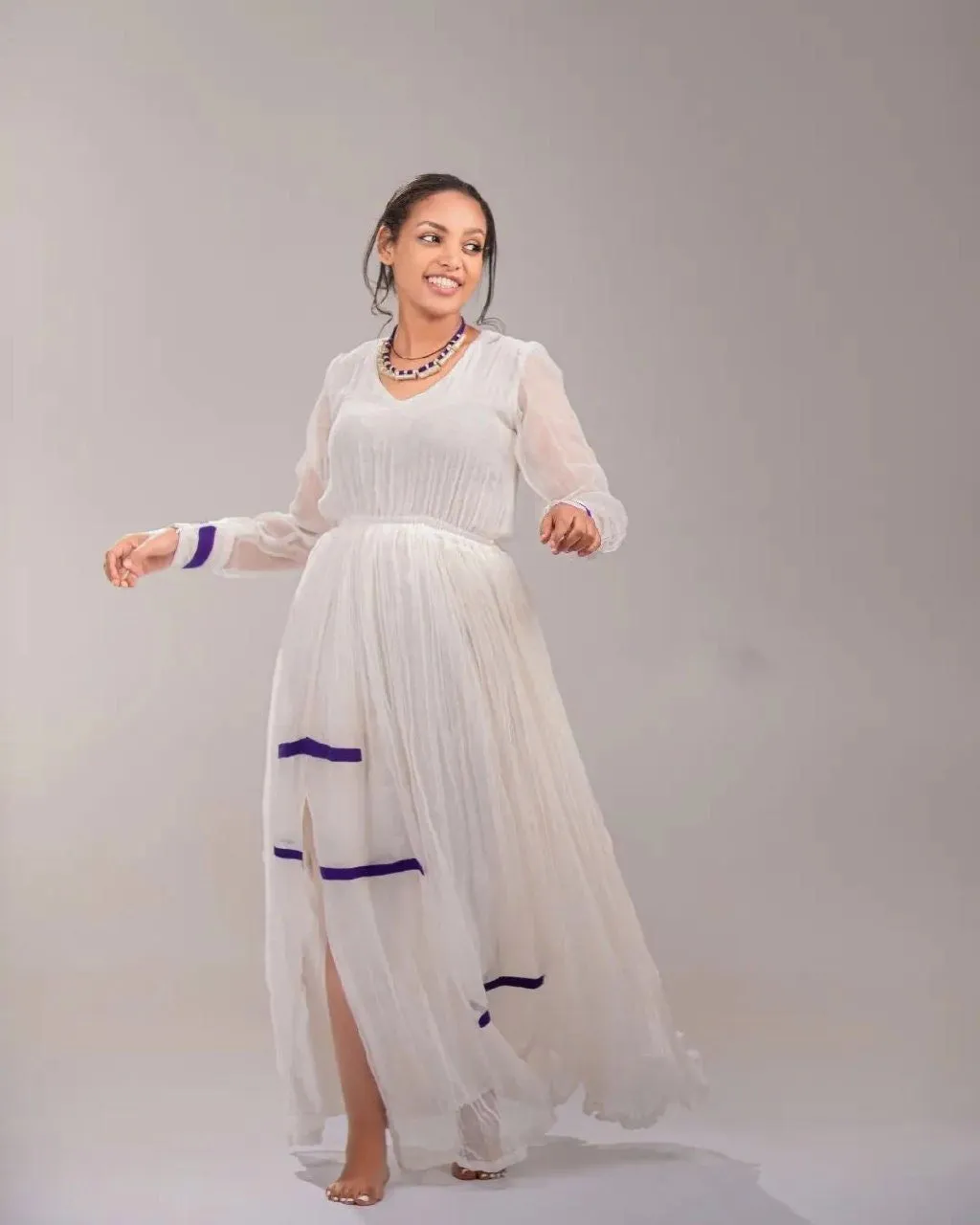Simple Blue Design Handwoven Habesha Dress Habesha Kemis Design Habesha Libs es0099