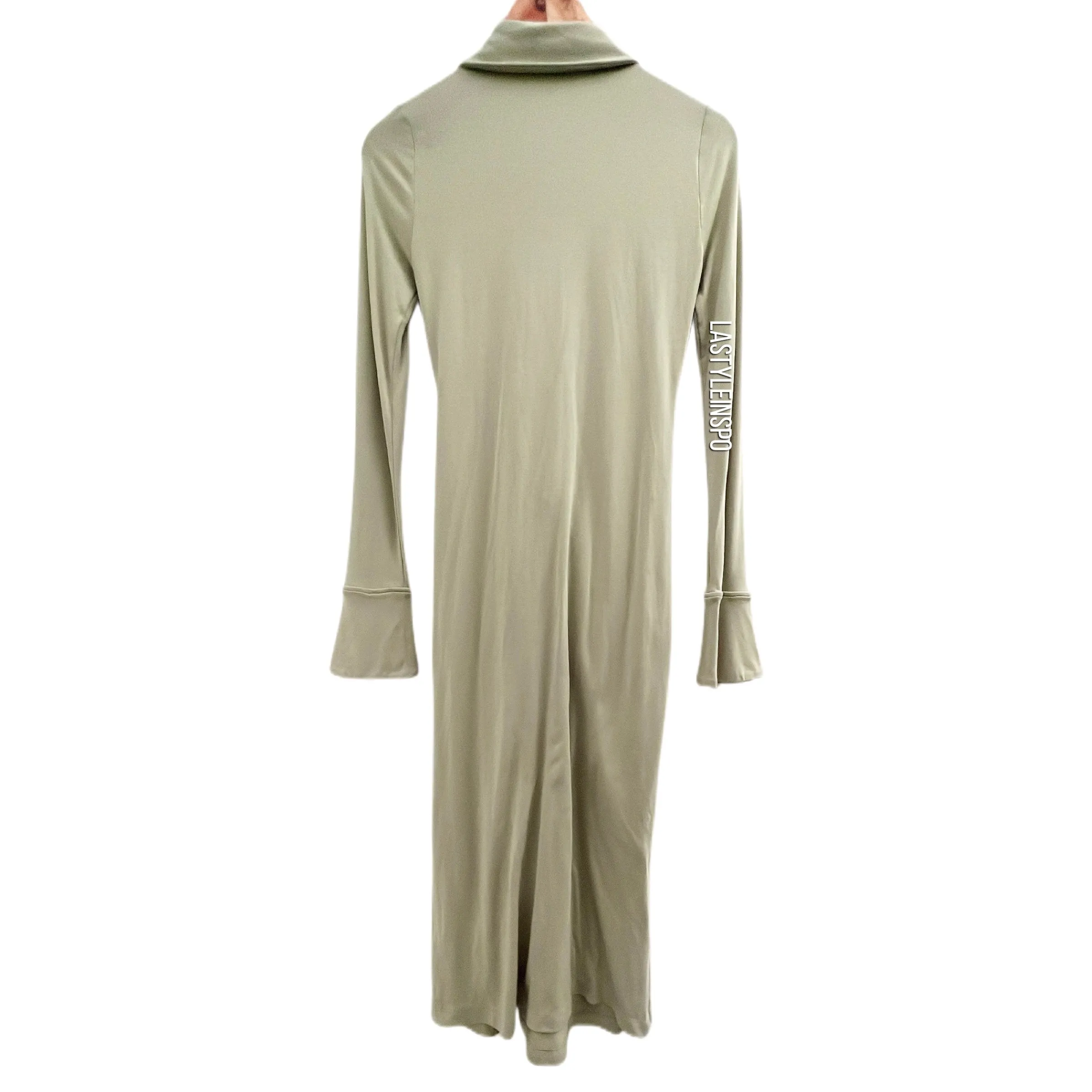 Song Of Style Long Sleeved MIDI Dress Green Saige Size XS