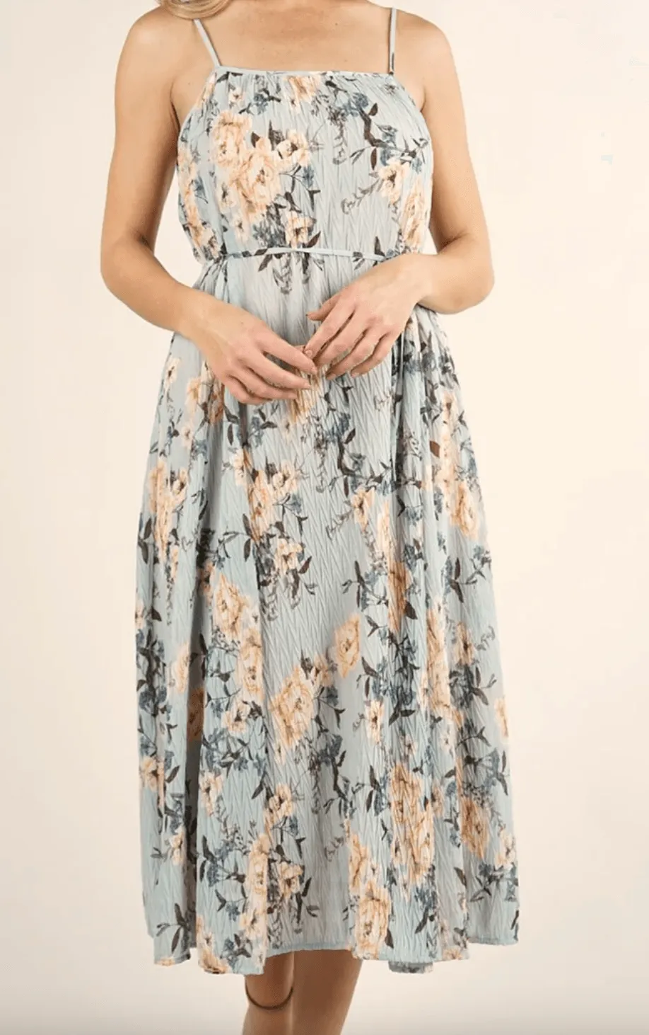 Spaghetti strap dress with smocked back LS 71833WL