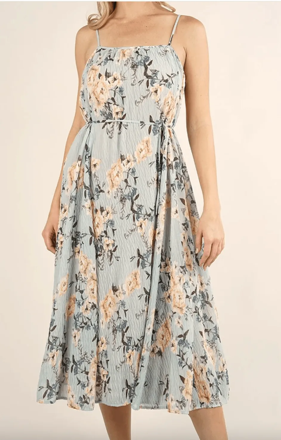 Spaghetti strap dress with smocked back LS 71833WL