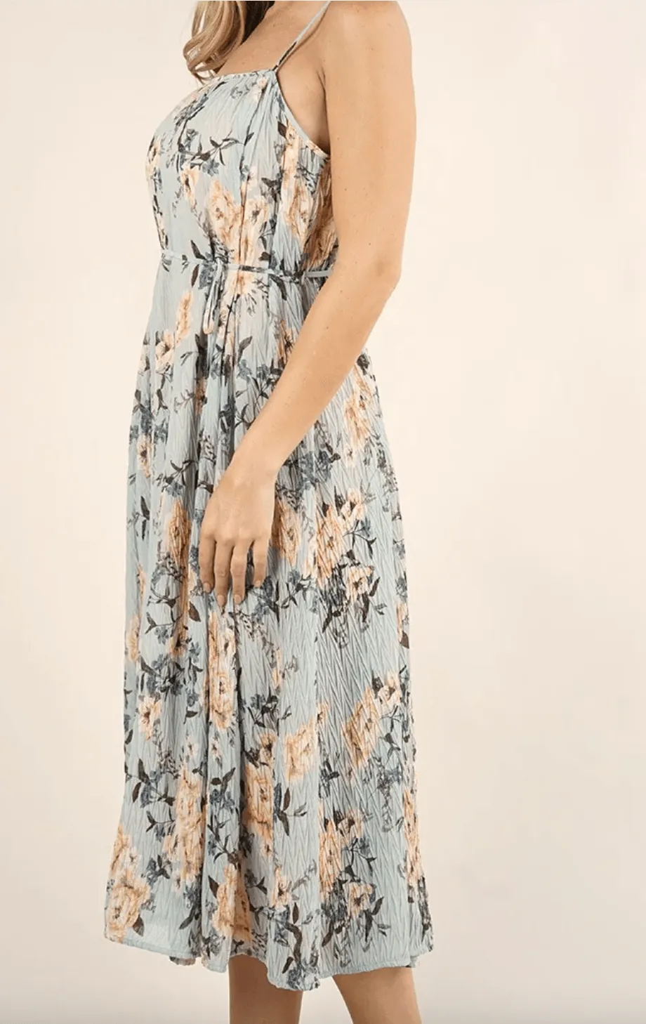 Spaghetti strap dress with smocked back LS 71833WL